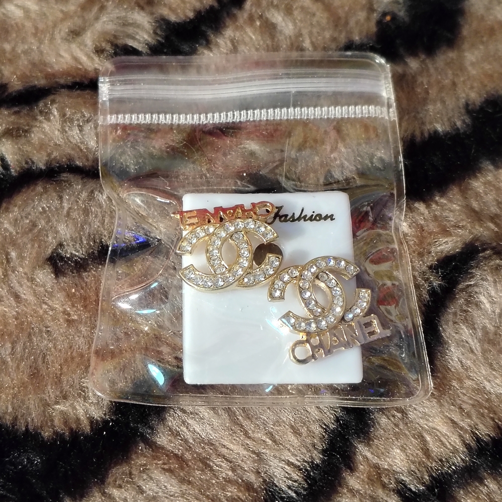 Gold and Silver Logo Earrings